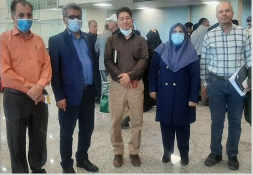 حضور رییس دانشگاه علوم پزشکی شاهرود از وضعیت ارایه خدمات بهداشتی و درمانی به زائرین در فرودگاه بین المللی شاهرود به عتبات عالیات